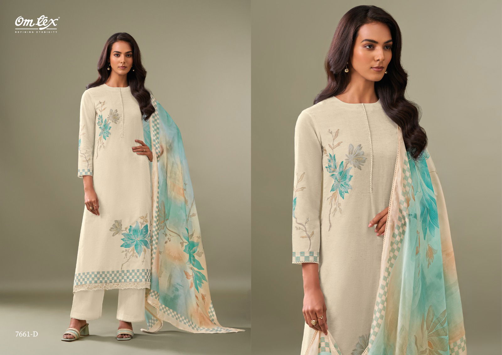 Viviana By Omtex Cotton Silk Embroidery Dress Material Exporters In India
